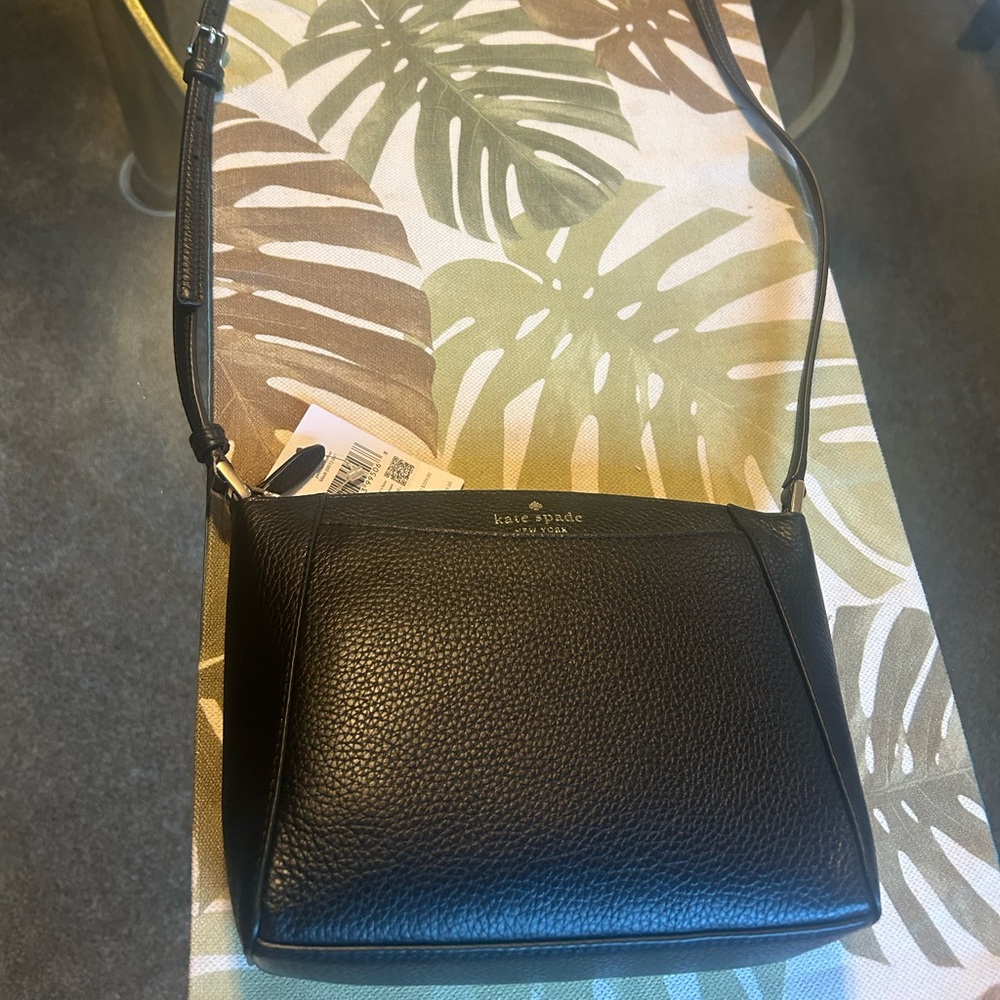Black leather Kate Spade crossbody bag